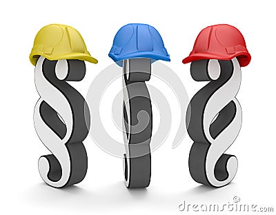 3 Paragraphs Colored Hardhats Stock Photo