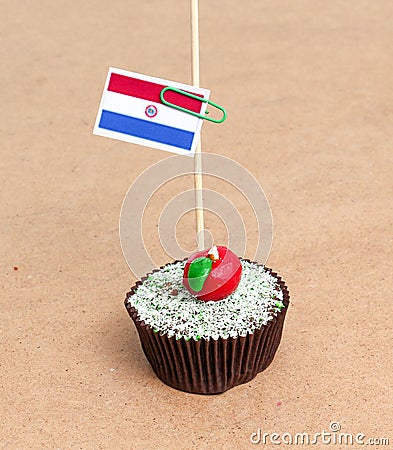 Paraguay flag on cupcake Stock Photo