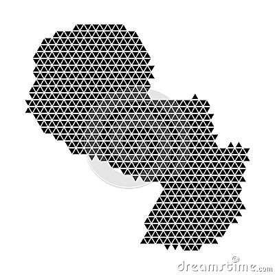 Paraguay map abstract schematic from black triangles repeating pattern geometric background with nodes. Vector illustration Cartoon Illustration