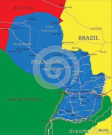 Paraguay map Vector Illustration