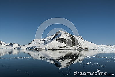 Paraiso Bay mountains landscape, Antartic Stock Photo