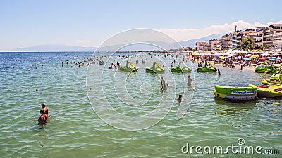 Paralia Katerinis beach, Greece. Editorial Stock Photo