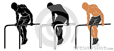 Parallel bars Pull up Vector Illustration