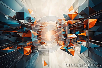 Parallel dimensions geometric abstraction. abstract background Stock Photo