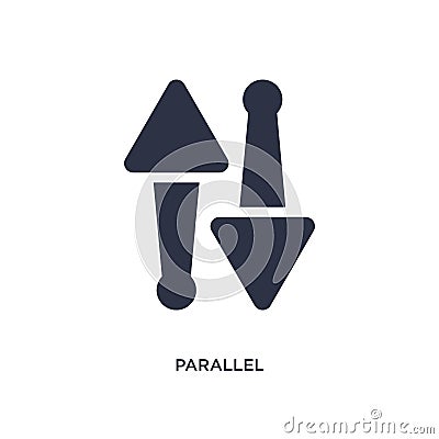 parallel icon on white background. Simple element illustration from geometry concept Vector Illustration