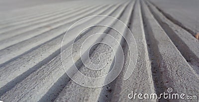 Parallel Lines in Concrete Toward a Horizon Optical illusion Stock Photo