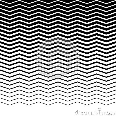Parallel wavy-zigzag horizontal lines - Horizontally repeatable Vector Illustration