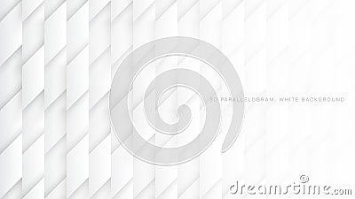 Parallelogram Blocks Conceptual Tech 3D Vector White Abstract Background Vector Illustration