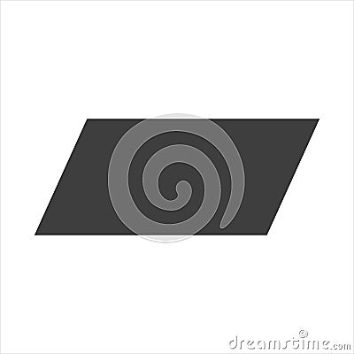 parallelogram icon on white background. The geometric figure of a parallelogram Vector Illustration