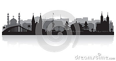 Paramaribo Suriname city skyline silhouette Vector Illustration