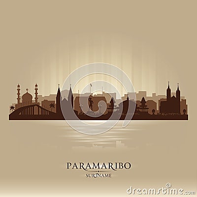 Paramaribo Suriname city skyline vector silhouette Vector Illustration