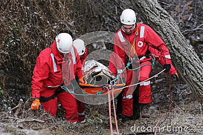 Paramedics mountain rescue service Editorial Stock Photo