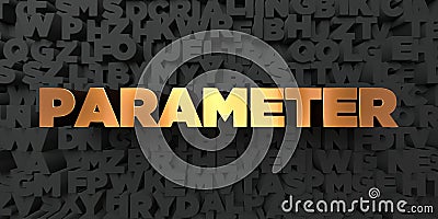 Parameter - Gold text on black background - 3D rendered royalty free stock picture Stock Photo