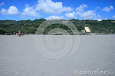 parangtritis beach with clean blue sky and white sand Stock Photo