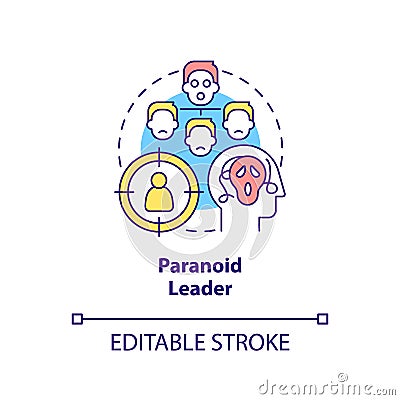 Paranoid leader concept icon Vector Illustration