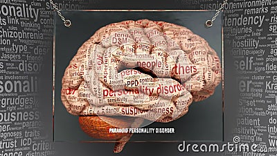 Paranoid personality disorder in human brain Stock Photo