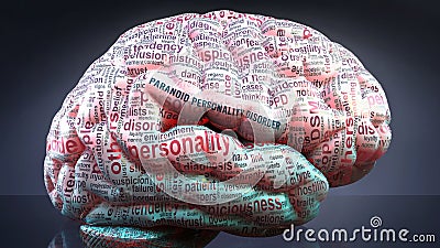 Paranoid personality disorder and a human brain Stock Photo