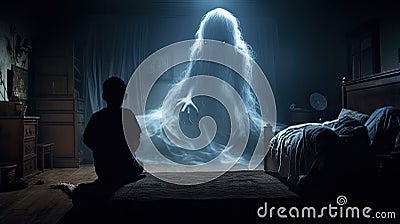 Paranormal activity concept, denoting events or phenomena such as telekinesis or clairvoyance that are beyond the scope Stock Photo