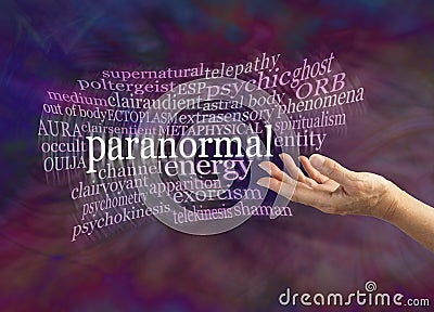 Paranormal Phenomena Word Cloud Stock Photo