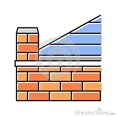 parapet building house color icon vector illustration Vector Illustration