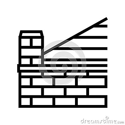 parapet building house line icon vector illustration Vector Illustration
