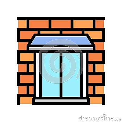 parapet wall building house color icon vector illustration Vector Illustration