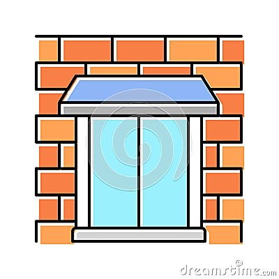 parapet wall building house color icon vector illustration Vector Illustration