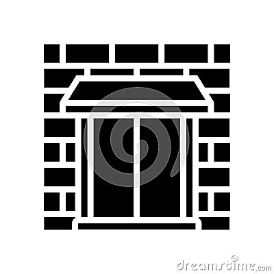 parapet wall building house glyph icon vector illustration Cartoon Illustration