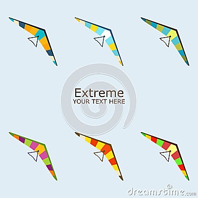 Paraplane in different color vector illustration Vector Illustration