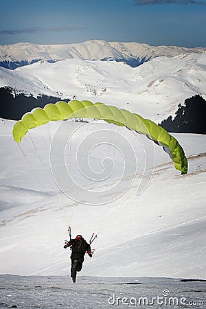 Paraplane taking off Stock Photo