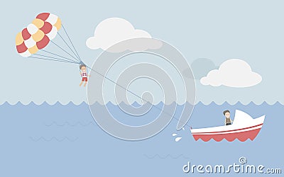 Parasailing in summer Stock Photo