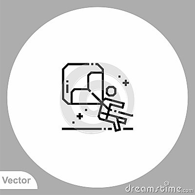 Parasailing vector icon sign symbol Vector Illustration