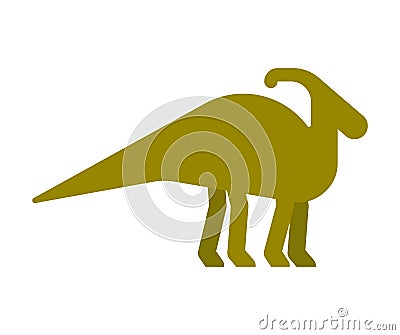 Parasaurolophus dinosaur isolated. Ancient animal. Dino prehistoric monster. Beast is Jurassic period. Vector illustration. Vector Illustration