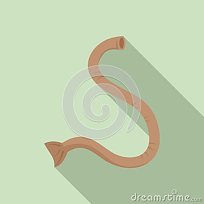 Parasite worm icon, flat style Vector Illustration