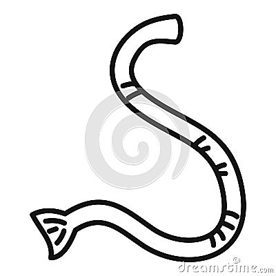 Parasite worm icon, outline style Vector Illustration