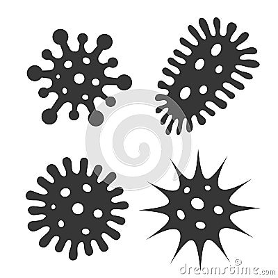 Parasitic microbes and viruses vector icons Vector Illustration