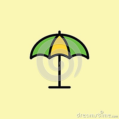 parasol, umbrella icon thin line on color background Stock Photo