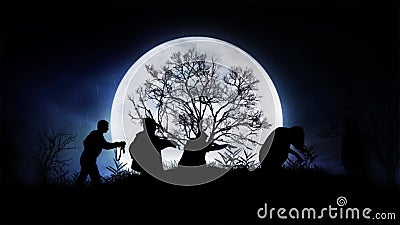 Parata dello zombie di luce della luna Parata dello zombie di luce della luna