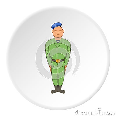 Paratrooper icon, cartoon style Vector Illustration