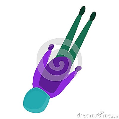 Paratrooper icon, cartoon style Vector Illustration