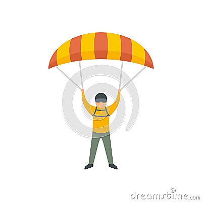 Paratrooper icon flat isolated vector Vector Illustration