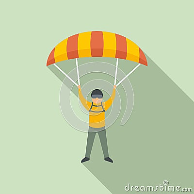 Paratrooper icon, flat style Vector Illustration