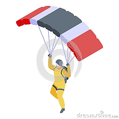 Paratrooper icon, isometric style Vector Illustration