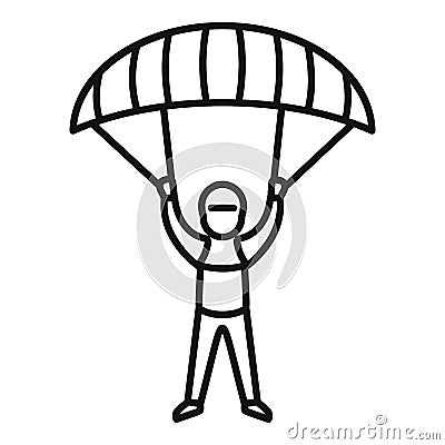 Paratrooper icon, outline style Vector Illustration