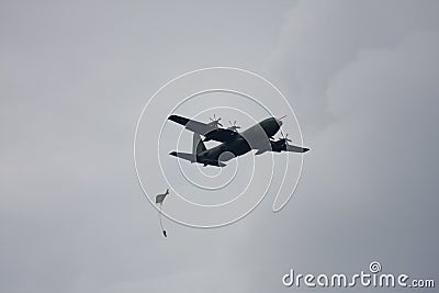 Paratroopers drop during the 72th commemoration of operation Market Garden Editorial Stock Photo