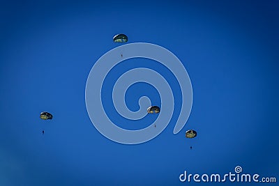 Paratroopers floating through the air Editorial Stock Photo