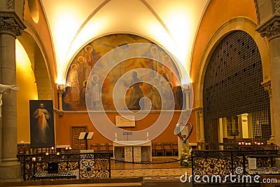 Paray Le Monial, France - September 13, 2016: Inside the chapel Editorial Stock Photo