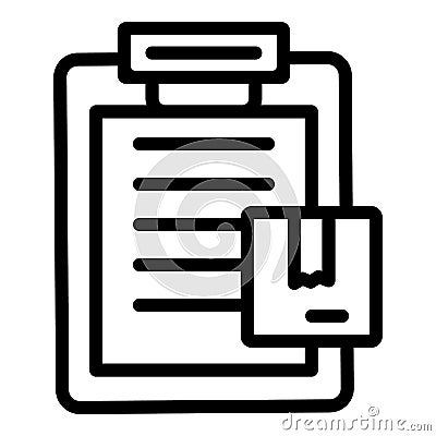 Parcel check icon outline vector. Fill form Stock Photo