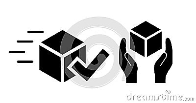 Parcel delivery icon, handle with care sign Vector Illustration