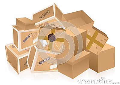 Parcel heap Cartoon Illustration